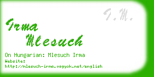 irma mlesuch business card